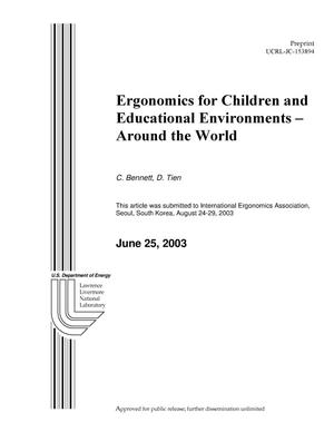 Ergonomics for Children and Educational Environments - Around the World