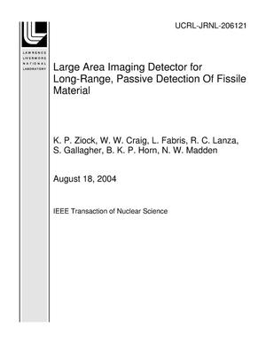 Large Area Imaging Detector for Long-Range, Passive Detection Of Fissile Material