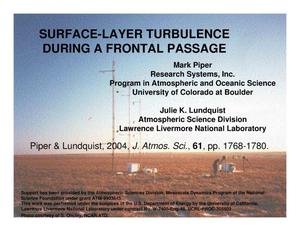 Surface-layer Turbulence During a Frontal Passage