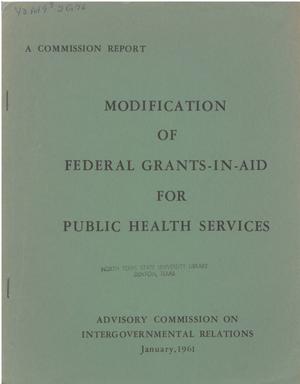 Modification of federal grants-in-aid for public health services