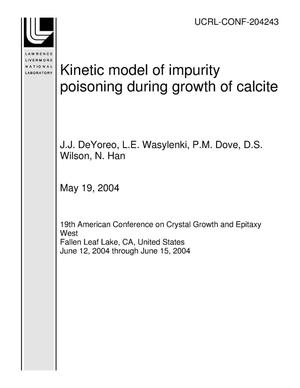 Kinetic model of impurity poisoning during growth of calcite