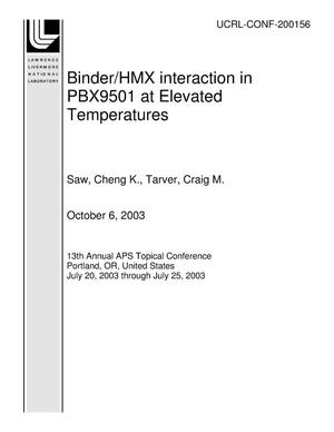 Binder/HMX interaction in PBX9501 at Elevated Temperatures