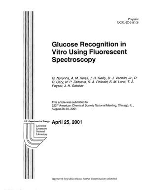 Glucose Recognition in Vitro Using Fluorescent Spectroscopy