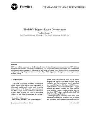 The BTeV trigger: Recent developments