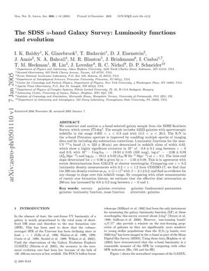 The SDSS u-band Galaxy Survey: Luminosity functions and evolution