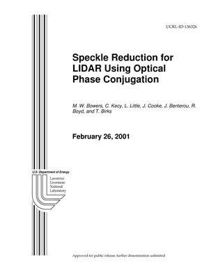 Speckle Reduction for LIDAR Using Optical Phase Conjugation