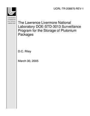 The Lawrence Livermore National Laboratory DOE-STD-3013 Surveillance Program for the Storage of Plutonium Packages