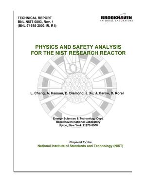 PHYSICS AND SAFETY ANALYSIS FOR THE NIST RESEARCH REACTOR.