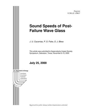 Sound Speeds of Post-Failure Wave Glass