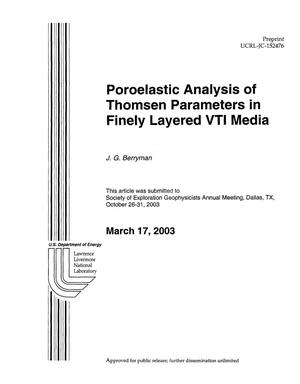 Poroelastic Analysis of Thomsen Parameters in Finely Layed VTI Media