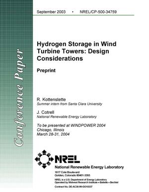 Hydrogen Storage in Wind Turbine Towers: Design Considerations; Preprint