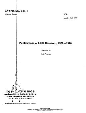 Publications of LASL research, 1972--1976