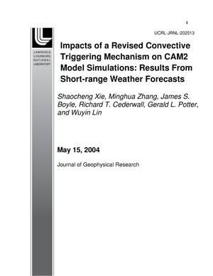 Impact of a Revised Convective Triggering Mechanism on CAM2 Model Simulations: Results from Short-Range Weather Forecasts