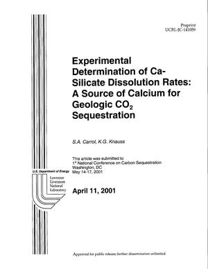 Experimental Determination of Ca-Silicate Dissolution Rates: A Source of Calcium for Geologic CO2