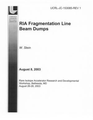RIA Fragmentation Line Beam Dumps