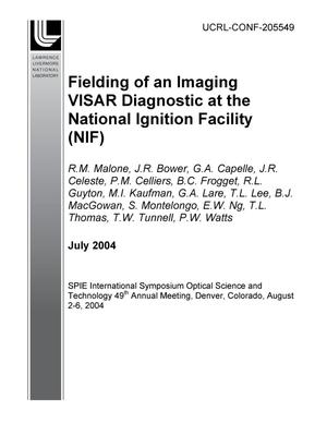 Fielding of an Imaging VISAR Diagnostic at the National Ignition Facility (NIF)