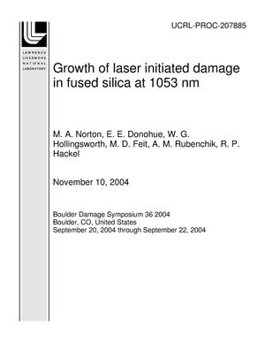 Growth of laser initiated damage in fused silica at 1053 nm
