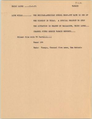 Primary view of object titled '[News Script: Trini Lopez]'.