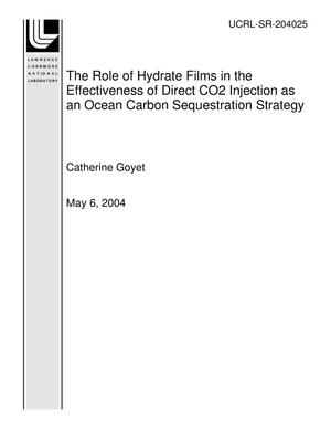 The Role of Hydrate Films in the Effectiveness of Direct CO2 Injection as an Ocean Carbon Sequestration Strategy