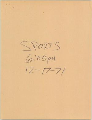 [News Script: Sports December 17, 1971]