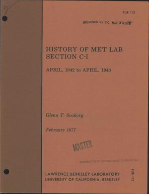 History of MET Lab Section C-I, April 1942--April 1943