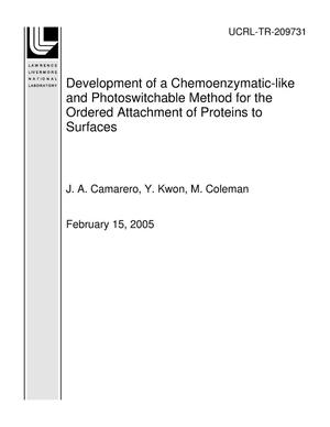 Development of a Chemoenzymatic-like and Photoswitchable Method for the Ordered Attachment of Proteins to Surfaces