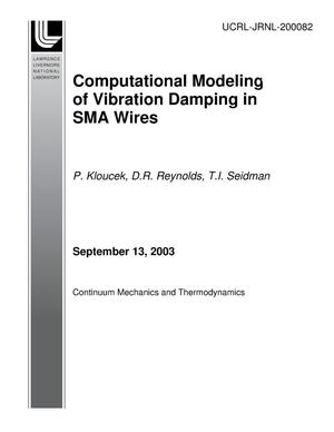 The Modeling of Vibration Damping in SMA Wires