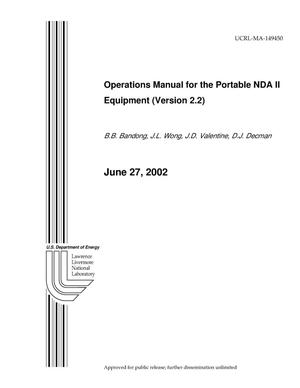 Operations Manual for the Portable NDA II Equipment (Version 2.2)