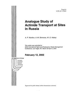 Analogue Study of Actinide Transport at Sites in Russia