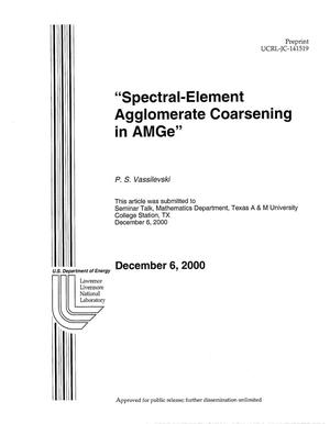 Spectral-element agglomerate coarsening in AMGe