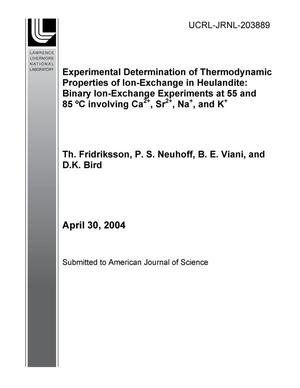 Experimental Determination of Thermodynamic Properties of Ion-Exchange in Heulandite: Binary Ion-Exchange Experiments at 55 and 85 oC Involving Ca2+, Sr2+, Na+, and K+