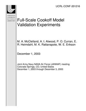 Full-Scale Cookoff Model Validation Experiments