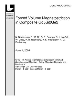 Forced Volume Magnetostriction in Composite Gd5Si2Ge2