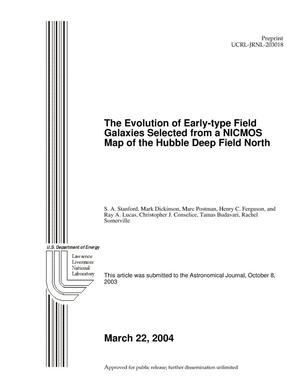 The Evolution of Early-type Field Galaxies Selected from a NICMOS Map of the Hubble Deep Field North