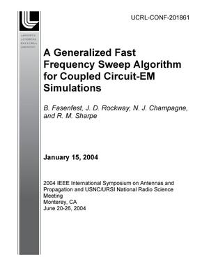 A Generalized Fast Frequency Sweep Algorithm for Coupled Circuit-EM Simulations