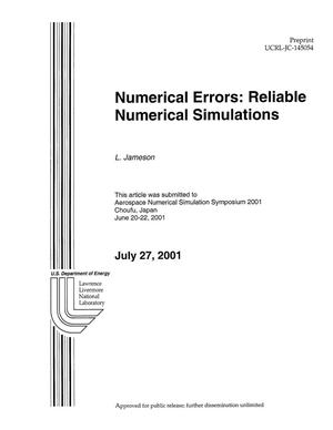 Numerical Errors: Reliable Numerical Simulations