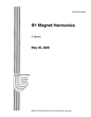 B1 magnet harmonics