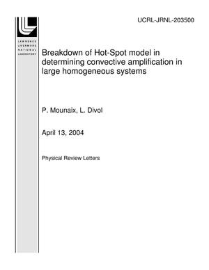 Breakdown of Hot-Spot model in determining convective amplification in large homogeneous systems