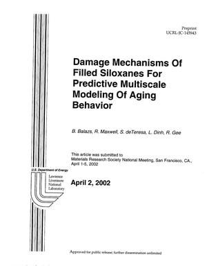 Damage Mechanisms of Filled Siloxanes for Predictive Multiscale Modeling of Aging Behavior
