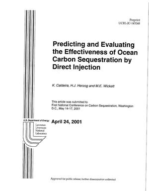 Predicting and Evaluating the Effectiveness of Ocean Carbon Sequestration by Direct Injection