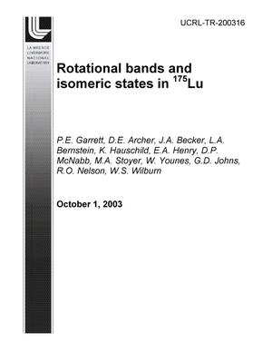 Rotational Bands and Isomeric States in 175lu