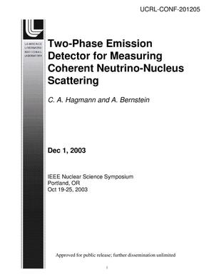 Two-Phase Emission Detector for Measuring Coherent Neutrino-Nucleus Scattering