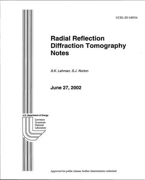 Radial Reflection Diffraction Tomography Notes
