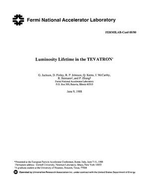Luminosity lifetime in the Tevatron