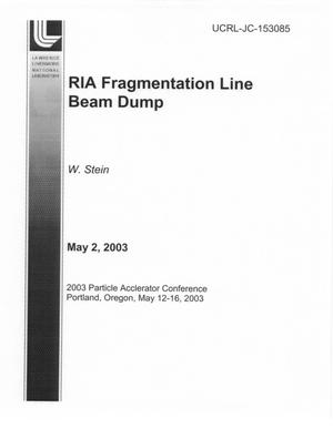 RIA Fragmentation Line Beam Dump