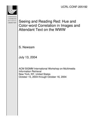 Seeing and Reading Red: Hue and Color-word Correlation in Images and Attendant Text on the WWW
