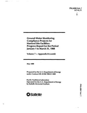 Ground-water monitoring compliance projects for Hanford site facilities: Progress report for the period January 1 to March 31, 1988: Volume 7, Appendix B (contd)