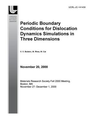 Periodic boundary conditions for dislocation dynamics simulations in three dimensions