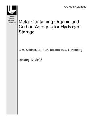 Metal-Containing Organic and Carbon Aerogels for Hydrogen Storage