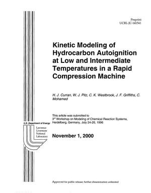 Kinetic modeling of hydrocarbon autoignition at low and intermediate temperatures in a rapid compression machine